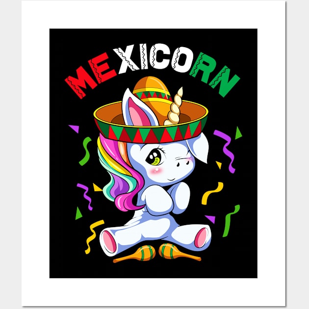 Mexicorn Unicorn Cinco de Mayo Mexican Mexico Wall Art by E